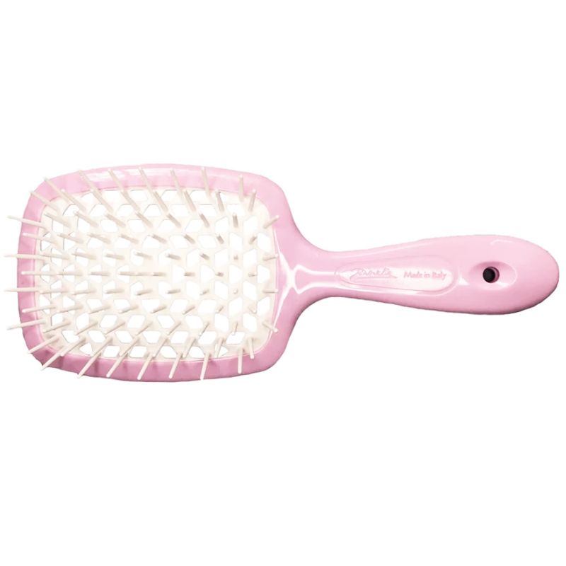 Janeke Superbrush Small Hairbrush Soft Pink & White
