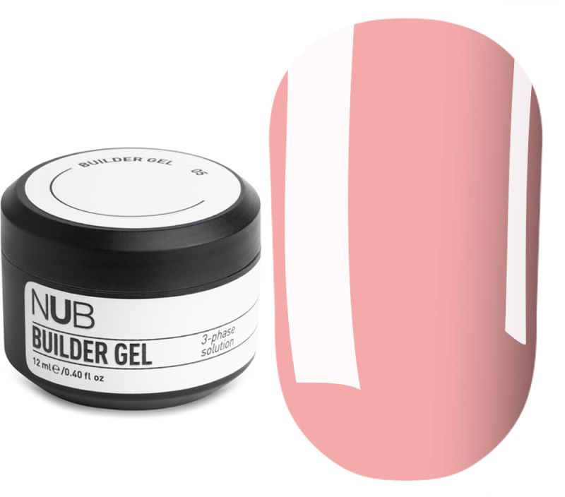 NUB Builder Gel №05 - Гель для наращивания трехфазный густой (персиковый), 12 мл