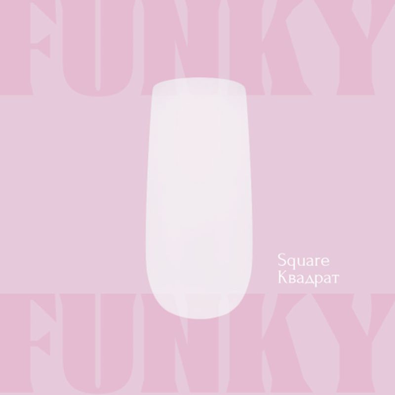 ADORE Funky Gel Nail Tips "SQUARE" – натуральний квадрат, 240 шт