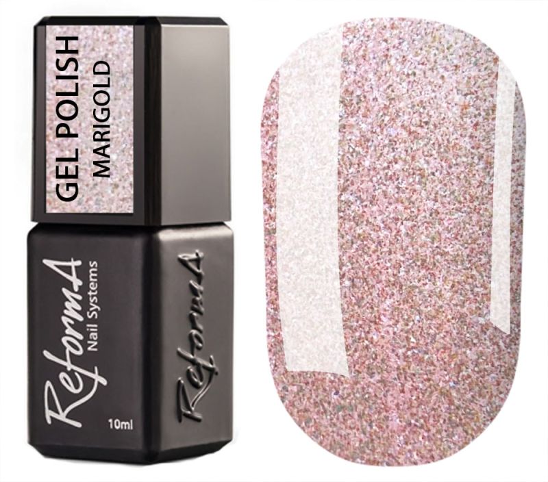 ReformA Gel Polish, Marigold (light peach with gold flakes), 10 ml