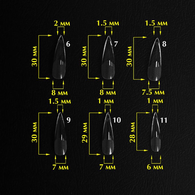 Komilfo SoFast Nail Forms Stiletto - gel forms for building, 240 pcs