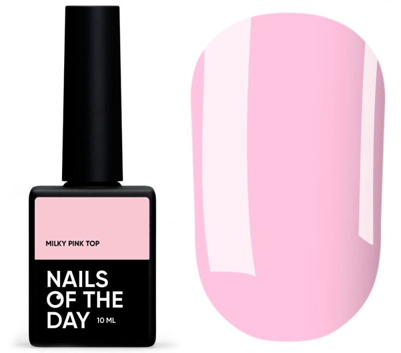 Nails Of The Day Nail Top with Sticky Layer, Milky Pink Top, 10 ml