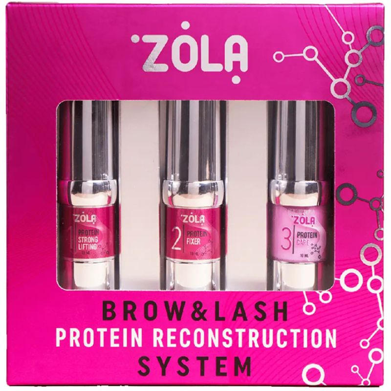 ZOLA Набор для ламинирования Brow&Lash Protein Reconstruction System, 3 x 10 мл