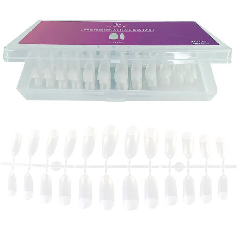 DNKa Гелеві тіпси для нарощування Professional Nail Gel Tips Oval, 240 шт