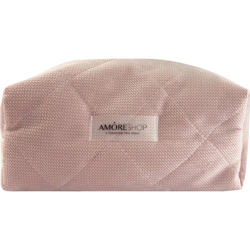 Amoreshop косметичка Микровельвет размер M, розовая