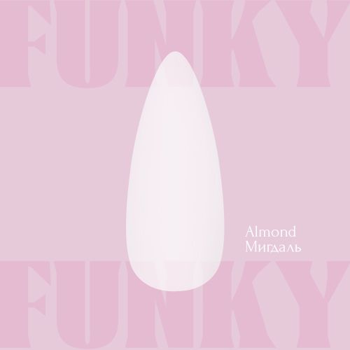 ADORE Funky Gel Nail Tips "ALMOND" - natural almond, 240 pcs