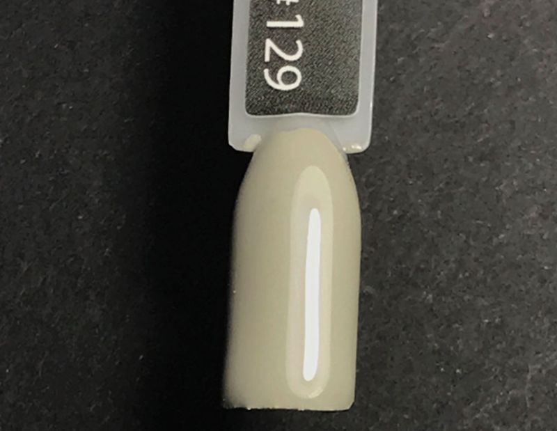 Гель-лак NUB 129 Milk Ashes (оливково-серый, эмаль), 8 мл
