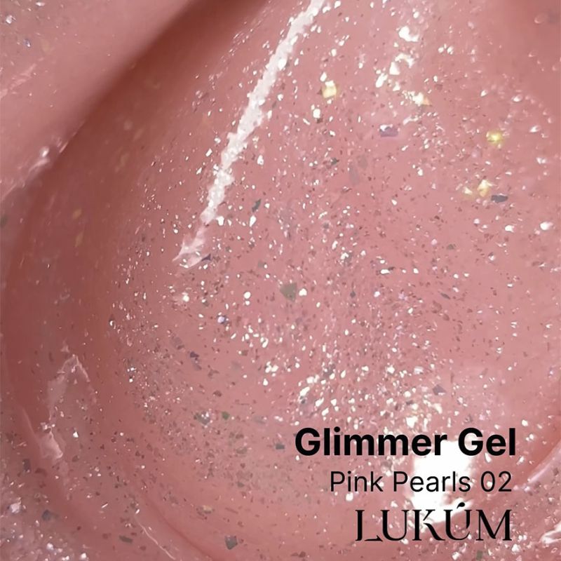 Lukum Гель для ногтей Glimmer gel 02 (Pink pearls), 30 мл