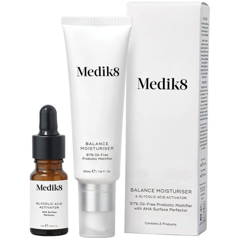 Medik8 Oil-free moisturizing cream with ANA probiotics and a matting effect Balance Moisturizer & Glycolic Acid Activator, 50 ml