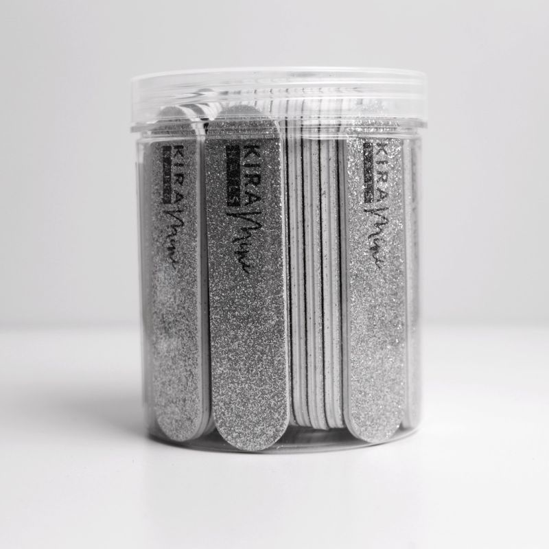 Kira Nails Set of silver nail files 9 x 2 cm, 120 grit, 50 pcs.