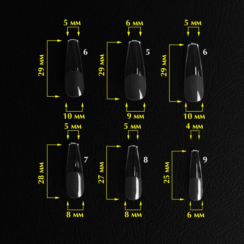 Komilfo SoFast Nail Forms Ballerina Long - gel forms for extension, 240 pcs