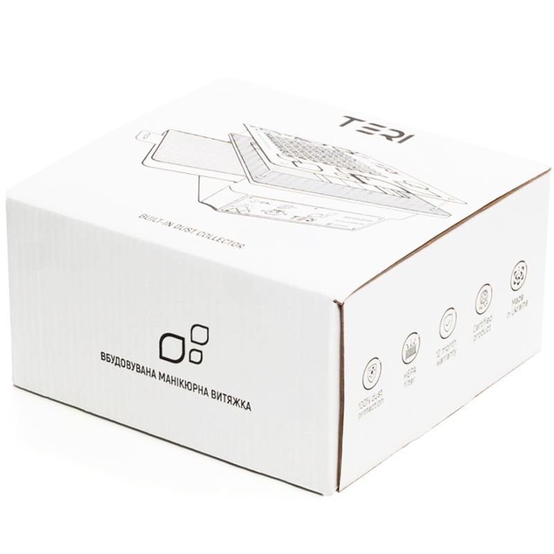 Built-in manicure hood Teri Turbo white (metal grille)
