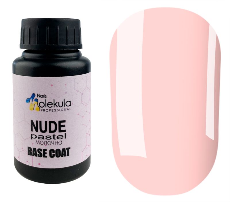 Molekula Rubber Base Nude Pastel (light pink, enamel), 30 ml