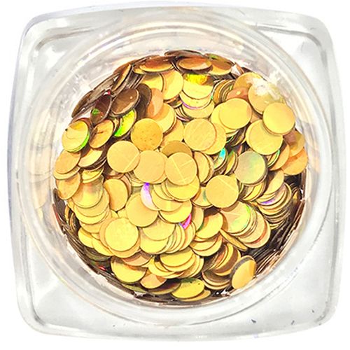 Komilfo диско дизайн №033, золото, голограмма, 3 мм, (1 г)