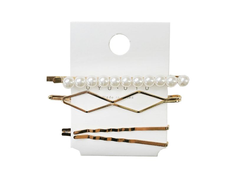 Set of invisible hairpins with pearls, 4 pcs (4-9-18)