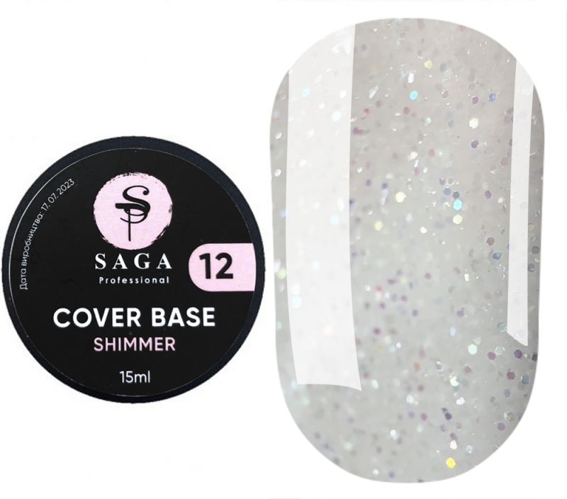 SAGA professional Shimmer Base New 12 (milky with shimmer), 15 ml