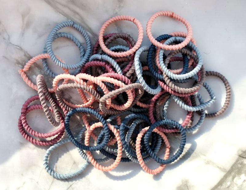 2.5 cm - 50 pcs - ribbed - 5 colors, multi-colored