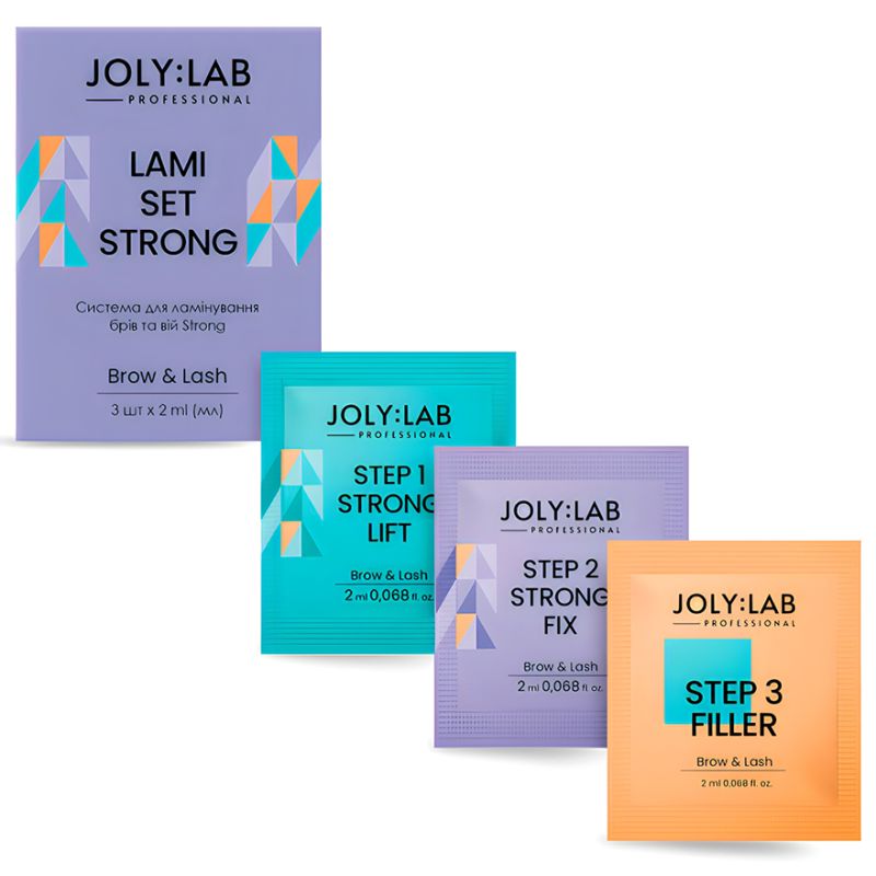 Joly: Lab Система для ламинирования бровей и ресниц Strong, 3*2 мл