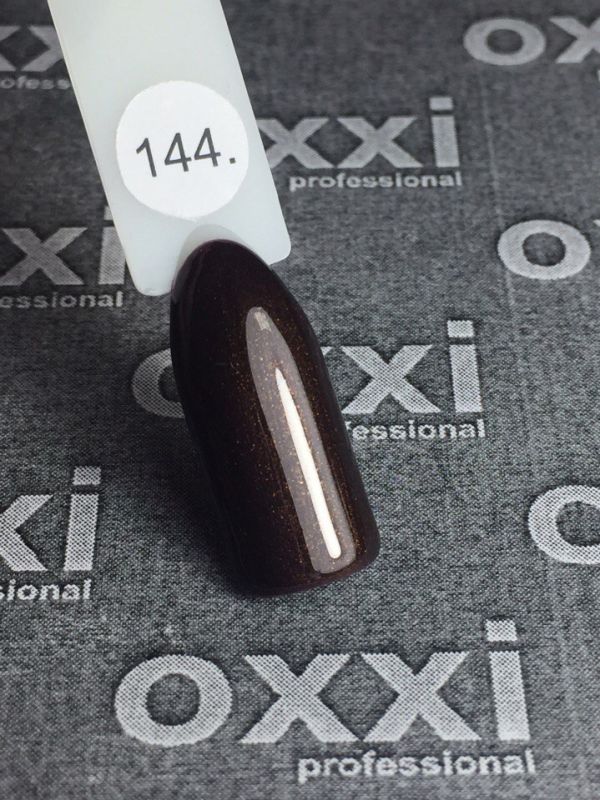Гель-лак OXXI Professional №144 (очень темный коричневый с микроблеском), 10 мл