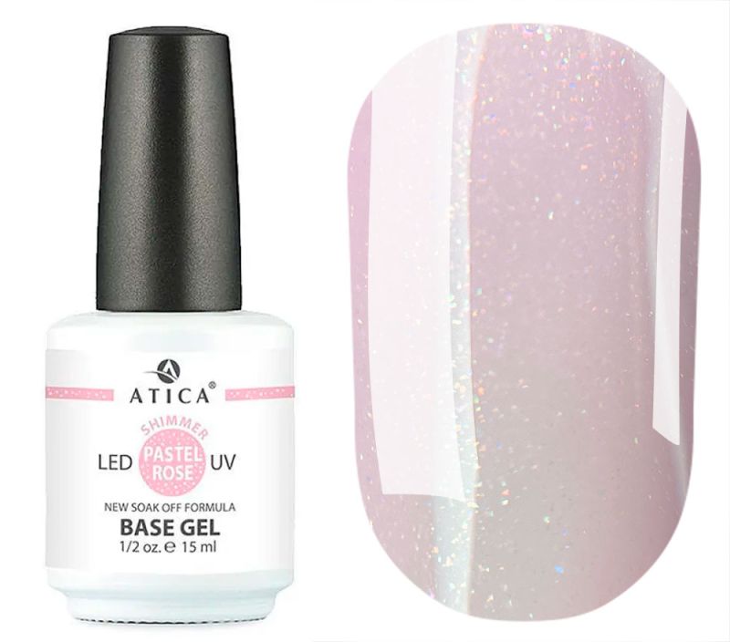 Atica Nail base Base Gel Pastel Rose Shimmer, 15 ml