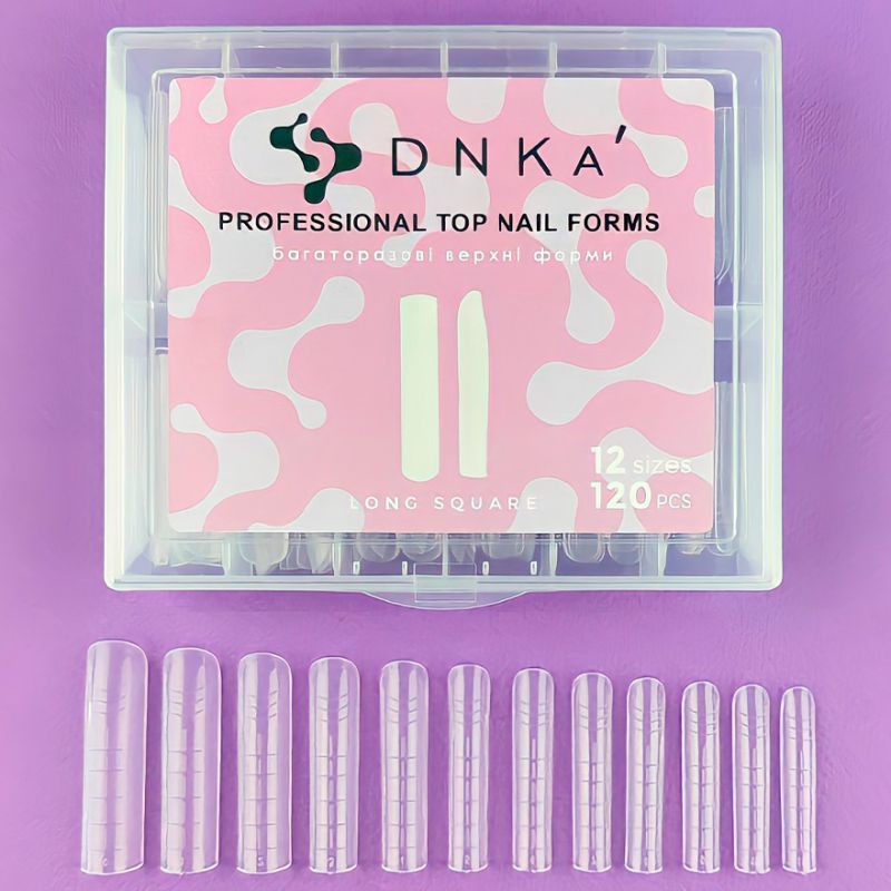 DNKa Top forms for modeling Top Nail Forms Long Square, 120 pcs