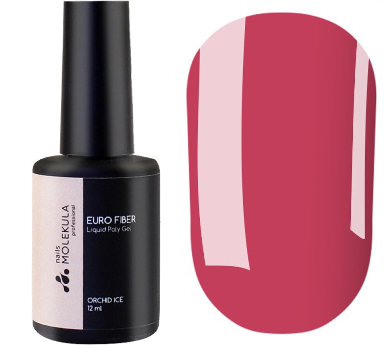 Molekula Гель для ногтей Euro Fiber Gel Chili Red (красный чили), 12 мл