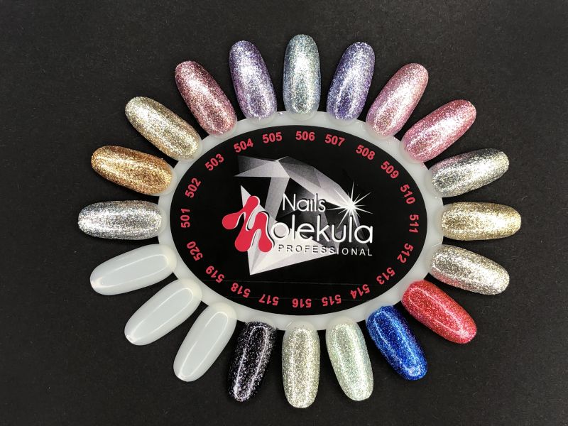 Molekula DIAMOND gel varnish No. 511 (light gold, with sparkles and mica), 6 ml