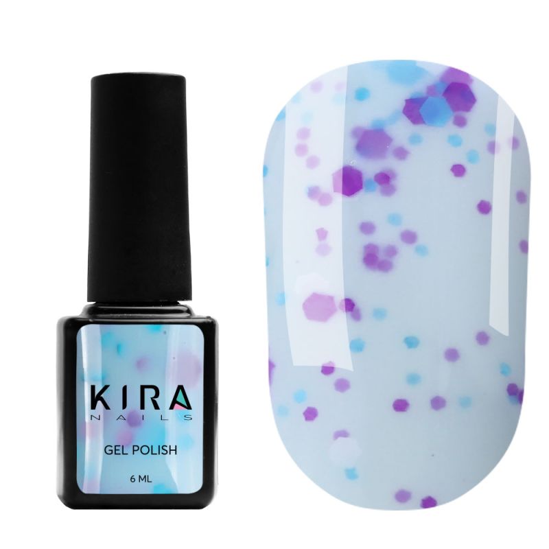 Kira Nails Yoghurt Boom! No. 007 (blue marmalade with neon glitters, yoghurt), 6 ml