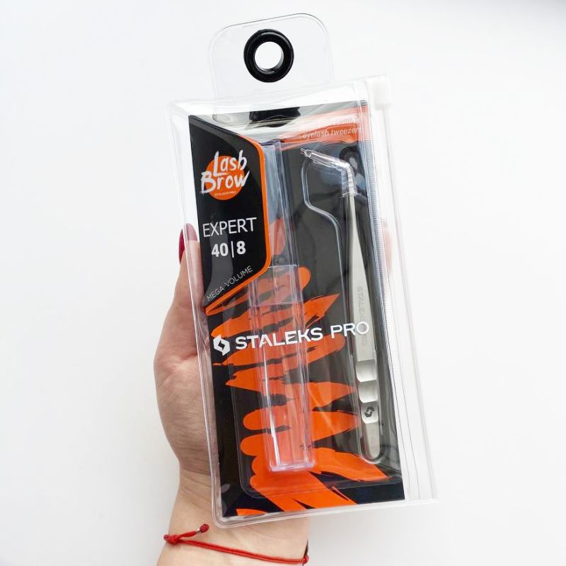 Staleks Pro - Пинцет для ресниц EXPERT 40 TYPE 8, L-образный