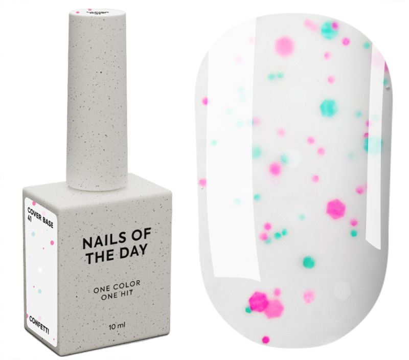 Nails Of The Day Cover base milk No. 05 (milk base with rye shimmer), 10 ml