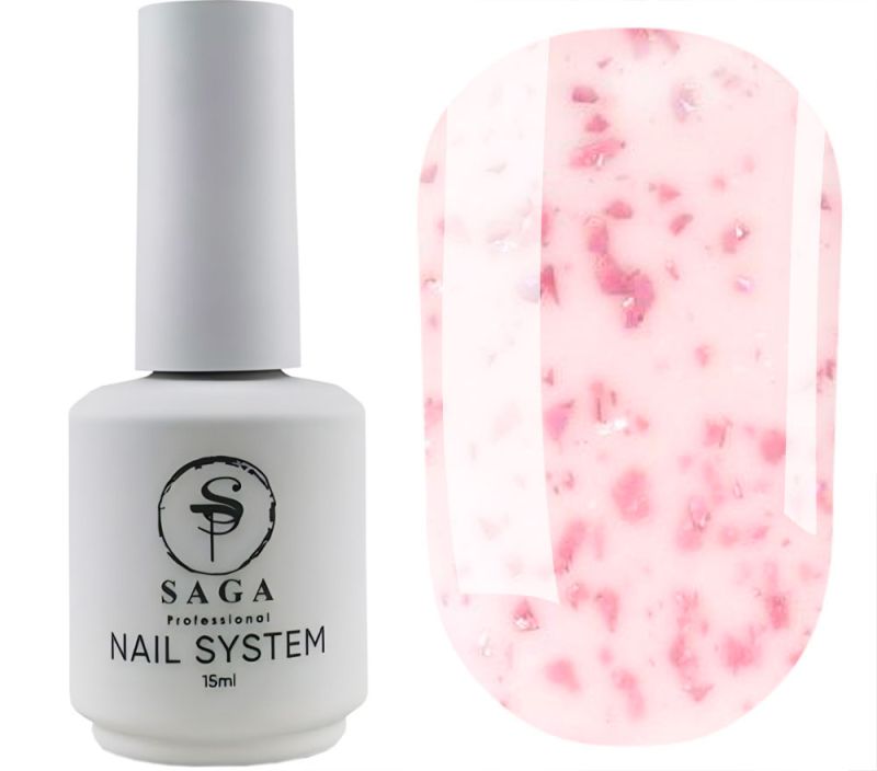 SAGA professional LEAF BASE 13 (milky pink with pink trim), 15 ml