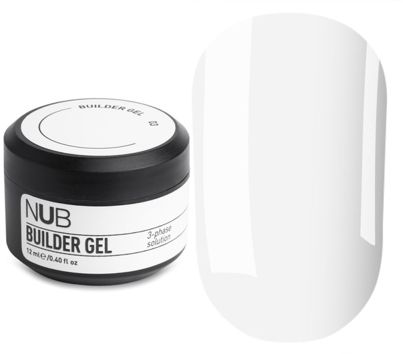 NUB Builder Gel №03 - Гель для наращивания трехфазный густой (молочно-белый), 12 мл