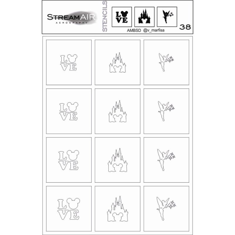 StreamAIR Airbrush stencil No. 38