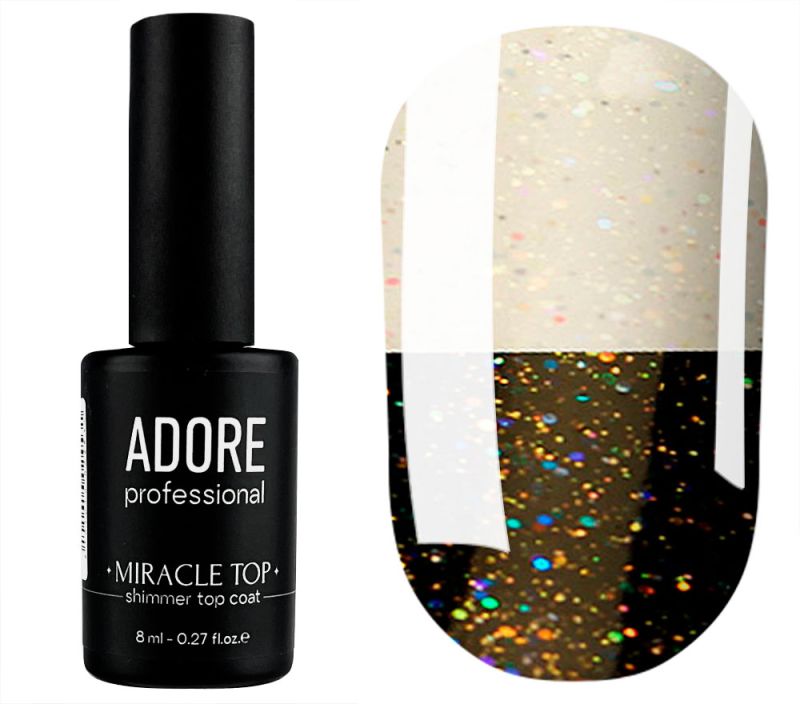 ADORE Top miracle top coat with shimmer WITHOUT sticky layer No. 01, 8 ml