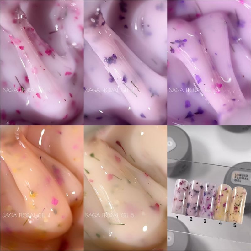 SAGA гель для ногтей цветочный professional Liquid Floral gel 04, 15 мл