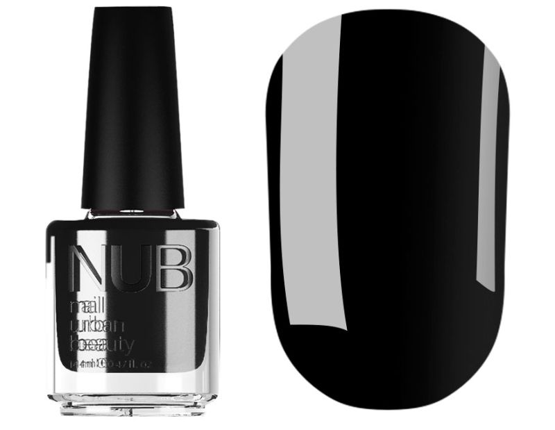 Nail polish NUB 001 Black Ink (black, enamel), 14 ml