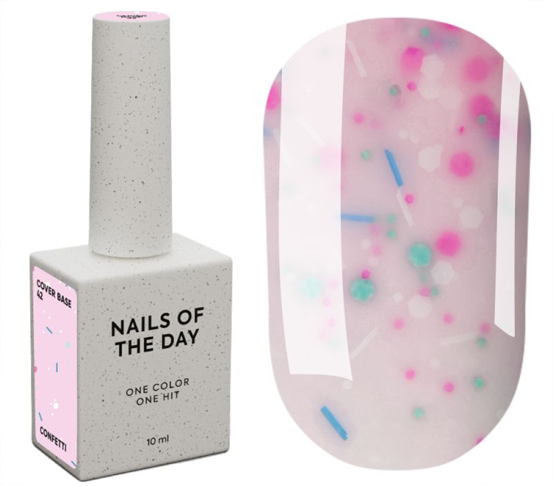 Nails Of The Day Cover base milk No. 05 (milk base with rye shimmer), 10 ml