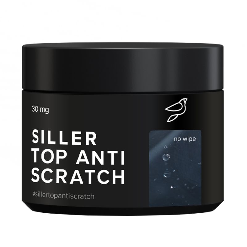 Siller Топ для нігтів "Без подряпин" без липкого шару Top No Wipe Anti Scratch, 30 мл