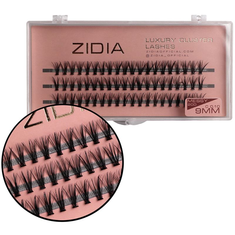 ZIDIA Cluster lashes Ресницы-пучки 20D MESSY C 0,10 (3 ленты, размер 9 mm)