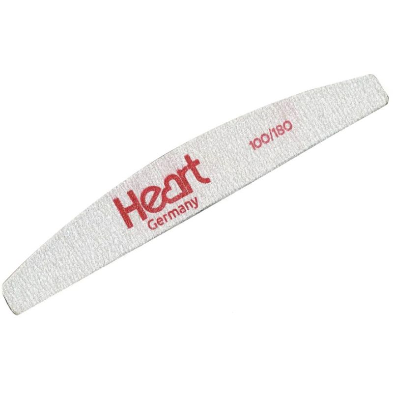 Пилочка для ногтей HEART Half 100/180, полукруг, серая