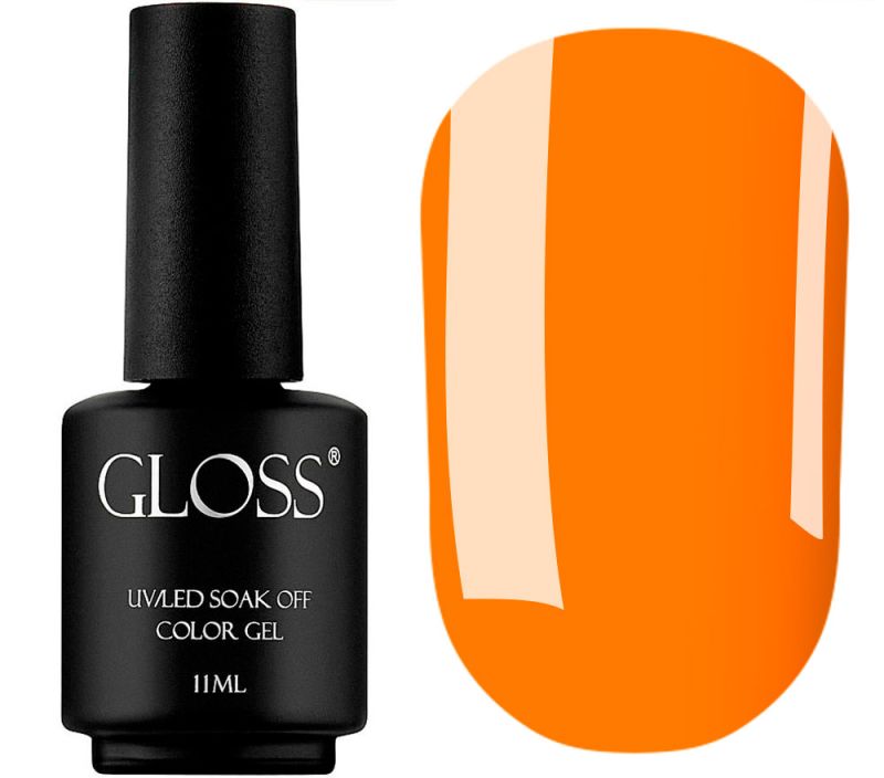 Гель-лак GLOSS Orange Marmalade 504 (яскраво-помаранчевий неоновий), 11 мл