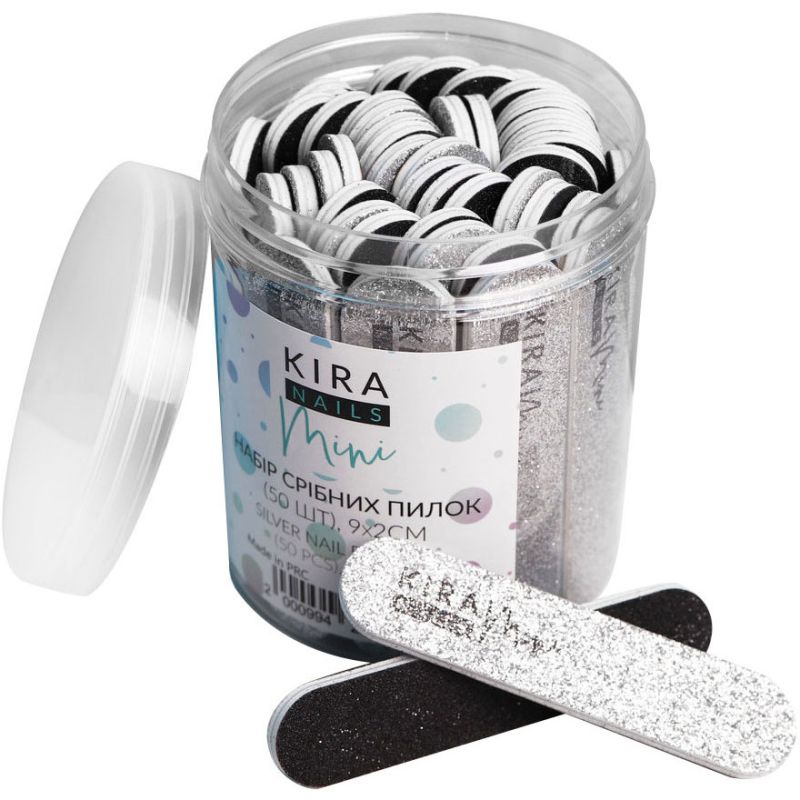 Kira Nails Set of silver nail files 9 x 2 cm, 120 grit, 50 pcs.