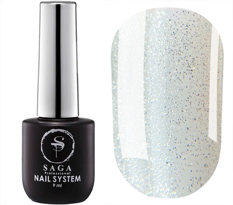 SAGA professional Top without a sticky layer CRUSH 04 (transparent with sparkles), 9ml