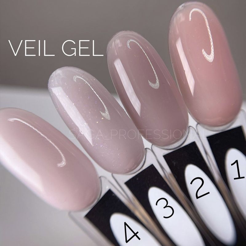 SAGA professional Builder Gel Veil 01 (персиково-розовый), 15 мл