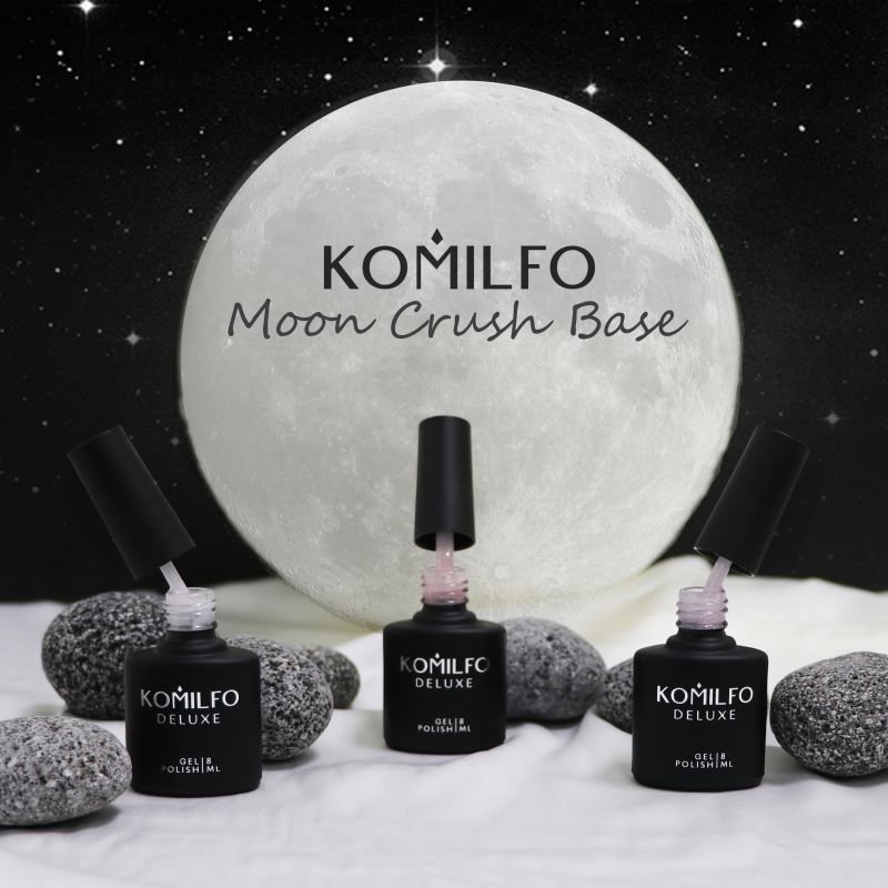 Komilfo Moon Crush Base 103 база молочно-розовая, золотые блесточки, полупрозрачная, 8 мл