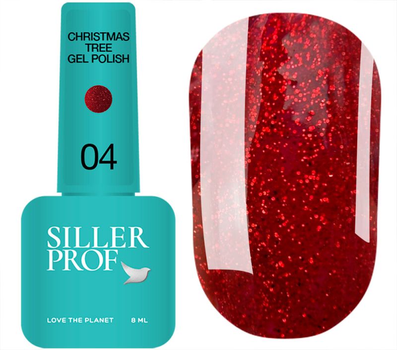 Siller gel varnish No. 037 (warm red, enamel), 8 ml