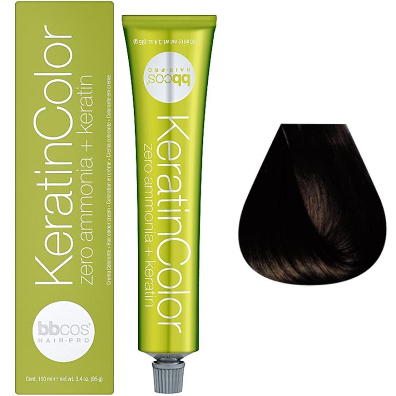 Bbcos Keratin Color Крем-краска для волос 4/75 каштановый натуральный шоколадный, 100 мл
