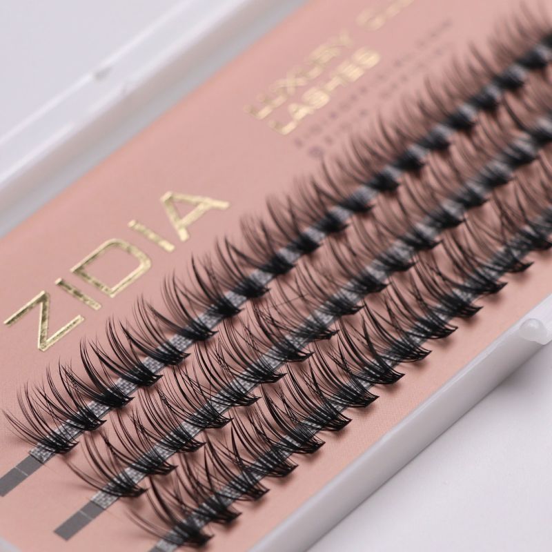 ZIDIA Cluster lashes 20D MESSY C 0,10 MIX M (3 strips, size 9, 10, 11 mm)