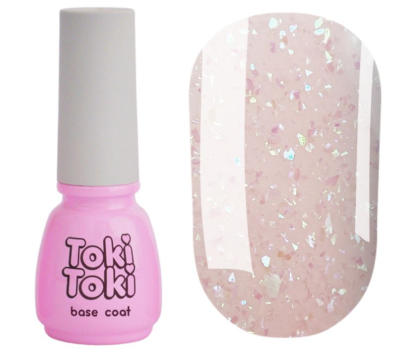 Toki Toki Nail base Stars Base SB07 (light peach with gold leaf), 5 ml