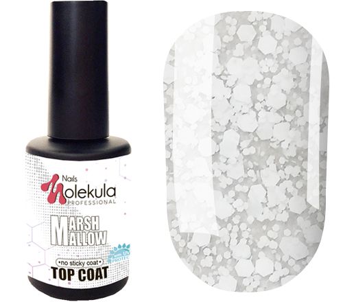 Molekula TOP MARSHMELLOW no sticky - топ с белыми точками без липкого слоя, 12 мл